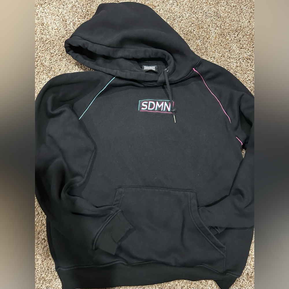Sidemen Official Hoodie Patch on front. Simple Style